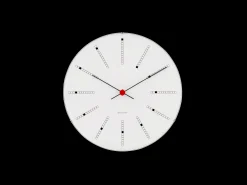 Arne Jacobsen Clocks Bankers Veggur Ø16 cm hvit/sort/rød
