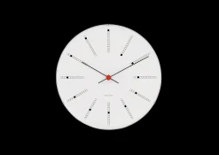 Arne Jacobsen Clocks Bankers Veggur Ø29 cm hvit/sort/rød