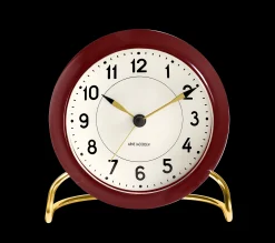 Arne Jacobsen Clocks Station Bordur Ø11 cm bordeaux/hvit