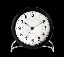 Arne Jacobsen Clocks Station Bordur Ø11 cm hvit/sort