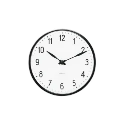 Arne Jacobsen Clocks Station Veggur Ø16 cm hvit/sort