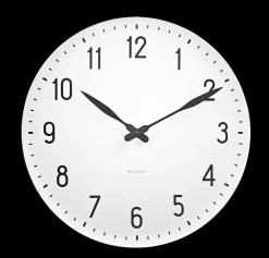 Arne Jacobsen Clocks Station Veggur Ø48 cm hvit/sort