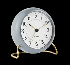 Arne Jacobsen Clocks Station Bordur Ø11 cm grå/hvit