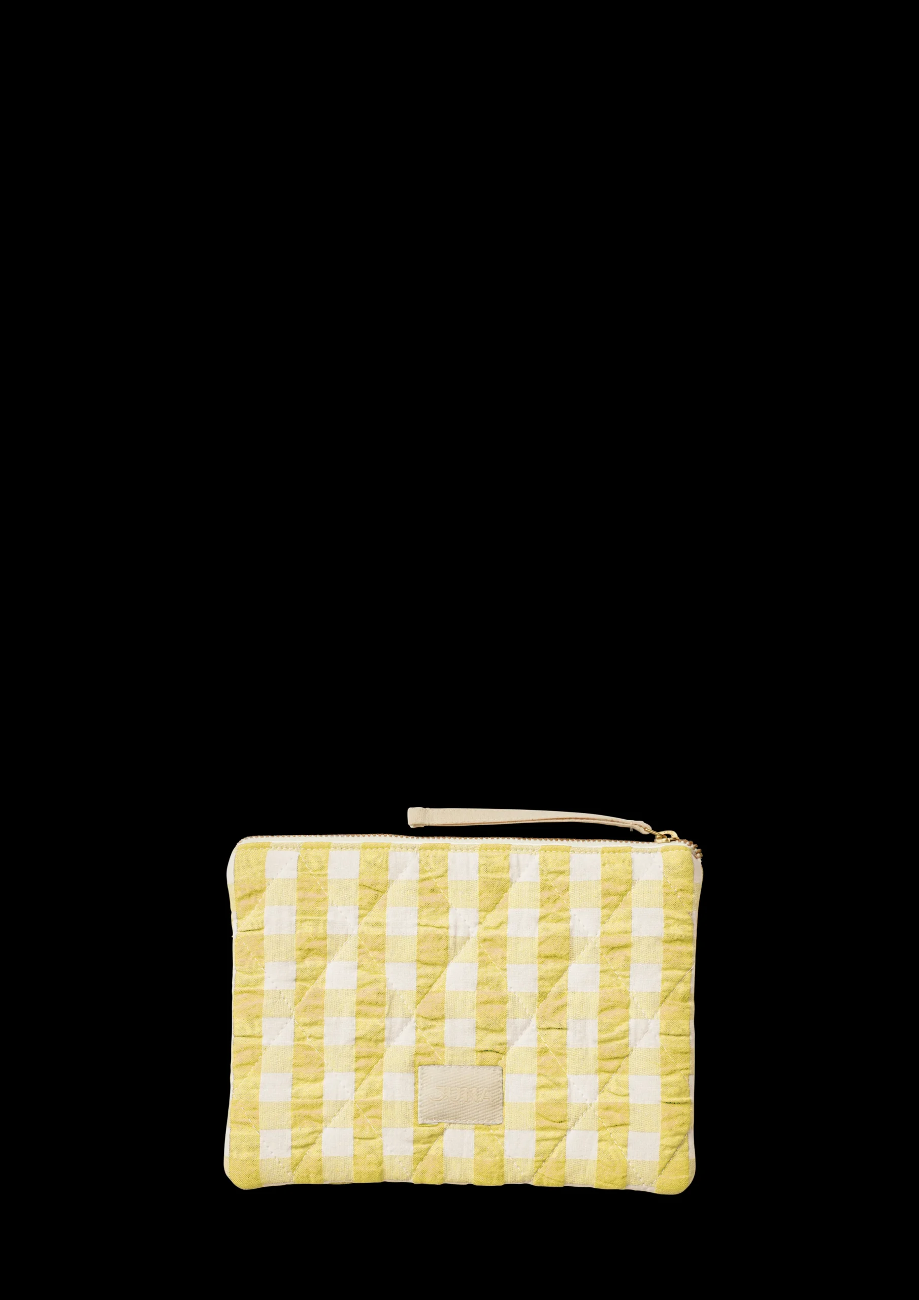 JUNA Bæk&Bølge Dalila Toiletbag 20x14 cm Gul/Hvit.