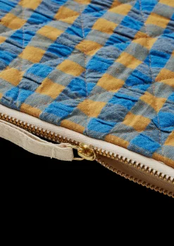 JUNA Bæk&Bølge Dalila Toiletbag 20x14 cm Blå/Oker.