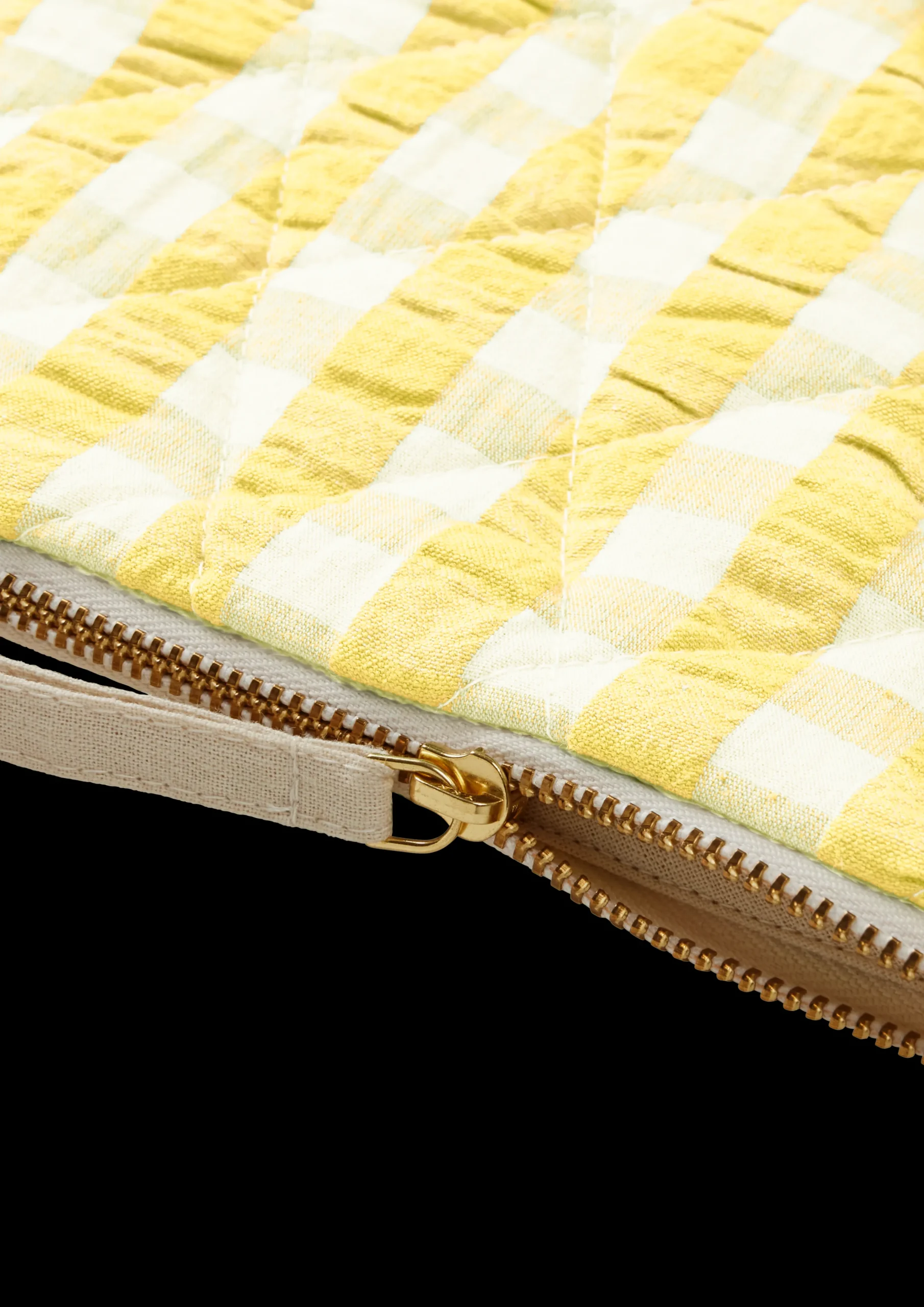 JUNA Bæk&Bølge Dalila Toiletbag 20x14 cm Gul/Hvit.