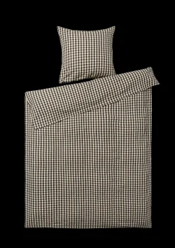 JUNA Bæk&Bølge Sengetøy 150x210 cm svart/sand SE - Kjøp her