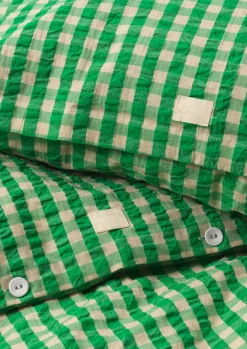 JUNA Bæk&Bølge Sengetøy 140x200 cm grønn/sand DK