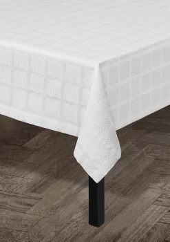 JUNA Brick damaskduk, hvit, 150 x 270 cm – Kjøp her