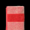 JUNA Check Håndkle 50 x 100 cm rød/sand – Handle hos oss