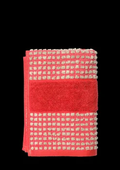 JUNA Check Håndkle 50 x 100 cm rød/sand – Handle hos oss