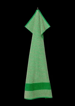 JUNA Check Håndkle 70x140 cm grønn/sand