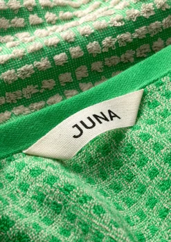 JUNA Check Håndkle 70x140 cm grønn/sand