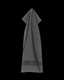 JUNA Check Håndkle 50x100 cm mørk grå