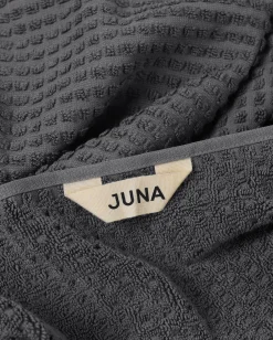 JUNA Check Håndkle 50x100 cm mørk grå