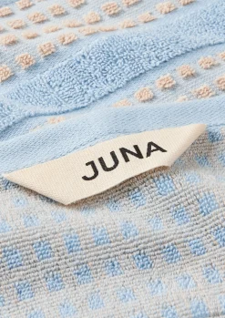 JUNA Check Vaskeklut 30x30 cm lys blå/sand - Kjøb her