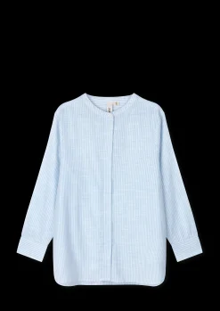 JUNA Monochrome Lines Ida shirt XS lys blå/hvit