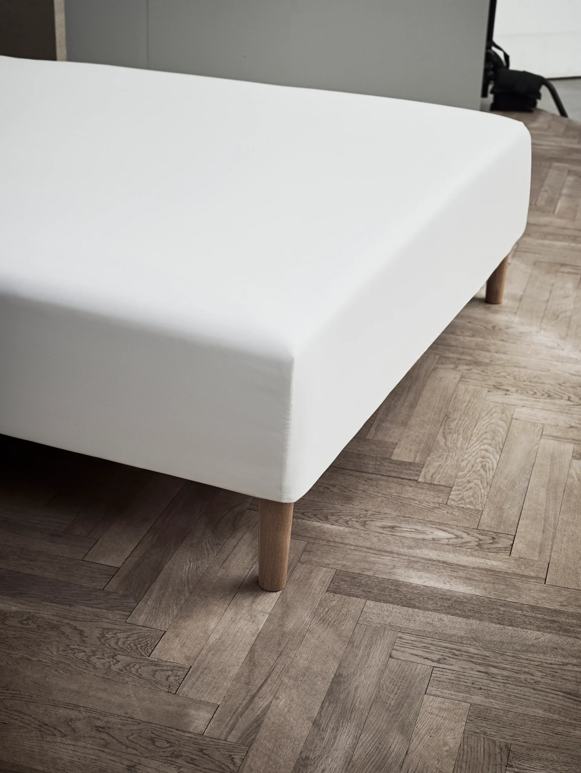 JUNA Percale Laken til rammemadrass 120x30x200 cm hvit