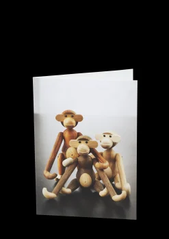 Kay Bojesen Postcard Monkeys, 3 different A6 mixed wood