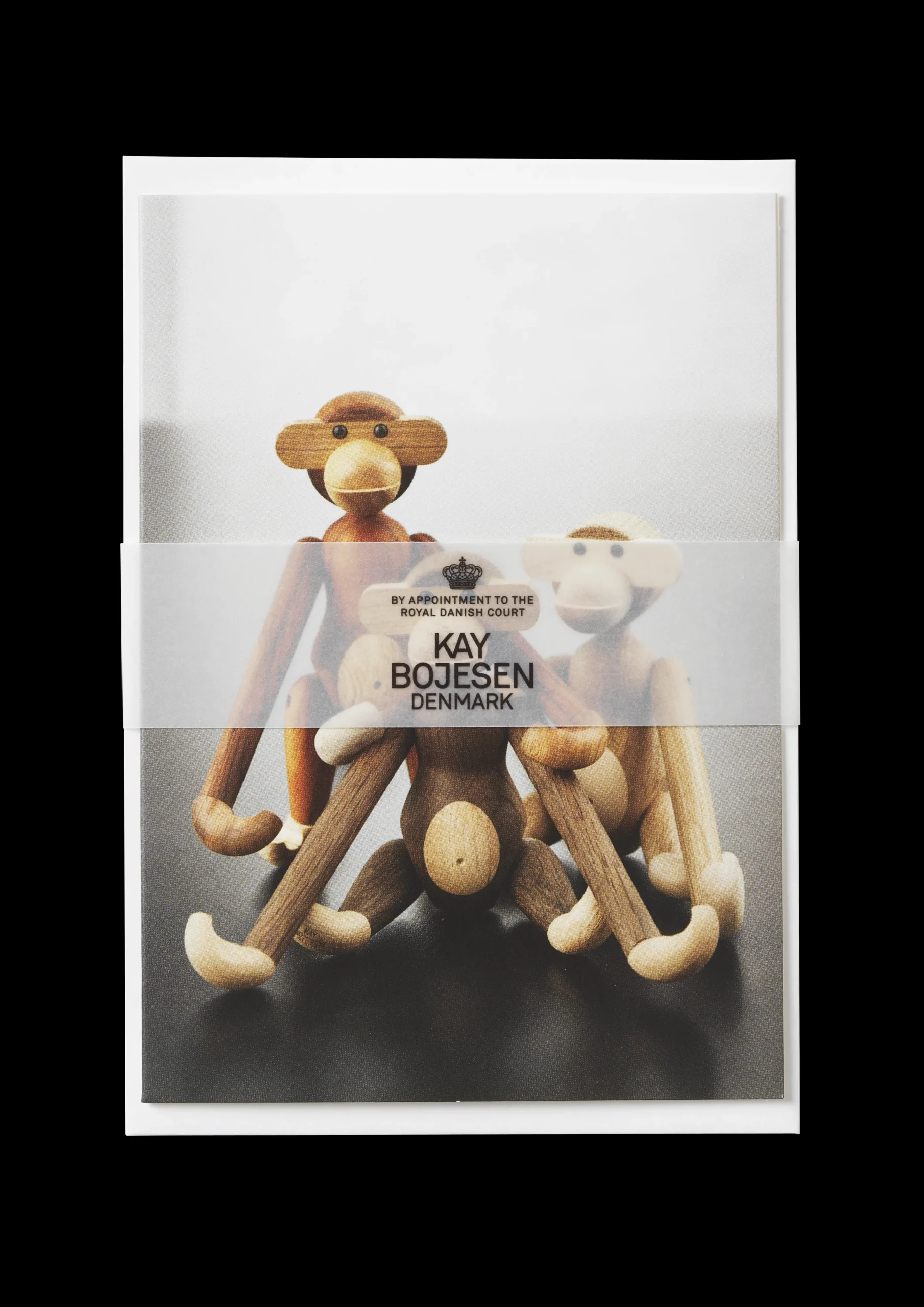 Kay Bojesen Postcard Monkeys, 3 different A6 mixed wood