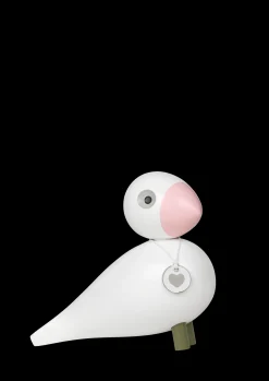Kay Bojesen Sangfugl Love H15.5 cm hvit/rosa - Kjøp her