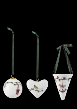 Kähler Hammershøi Christmas ornaments hvit m. deko 3 stk.