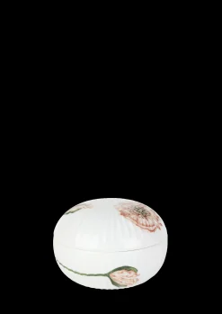 Kähler Hammershøi Poppy Bonbonnier Ø12 cm hvit m. deko