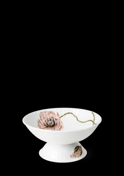 Kähler Hammershøi Poppy Skål på stett Ø16 cm hvit m. deko