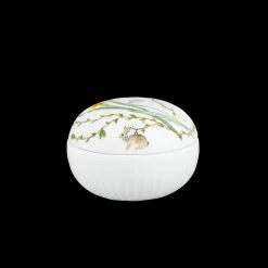 Kähler Hammershøi Spring Bonbonnier Ø12 cm hvit m. deko