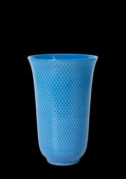Lyngby Porcelæn Rhombe Color Vase H20 cm blå porselen