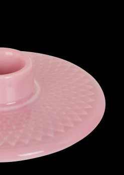 Lyngby Porcelæn Rhombe Color Lysestake H3 rosa