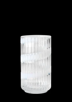Lyngby Porcelæn Vase H15.5 cm swirl white munnblåst glass
